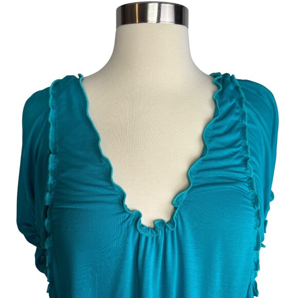 Vintage French Connection Double Layered V-Neck Stretchy Shift Dress Size 6 - Picture 2 of 11